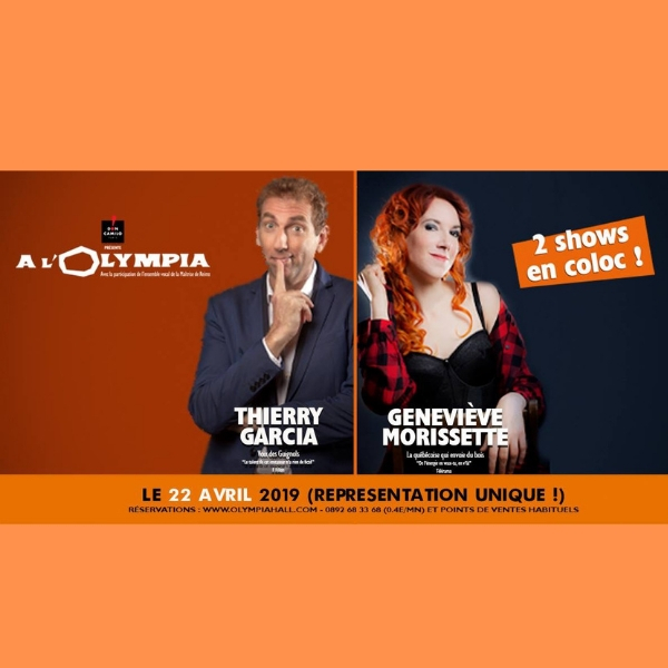 lessortiesdesarah_thierry_garcia_genevieve_morissette_affiche Thierry Garcia et Geneviève Morissette à l’Olympia !