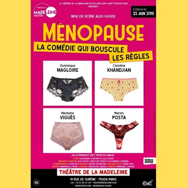 lessortiesdesarah_menopause_affiche2 Ménopause – la comédie qui bouscule les règles – Théâtre de la Madeleine