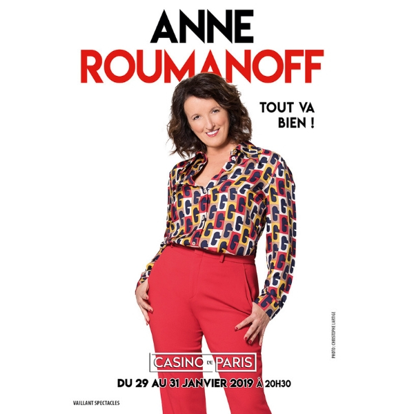 lessortiesdesarah_anne_roumanoff_affiche Anne Roumanoff, nouveau spectacle « Tout va bien »