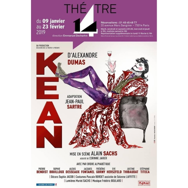 lessortiesdesarah_kean_affiche « Kean » au Théâtre 14