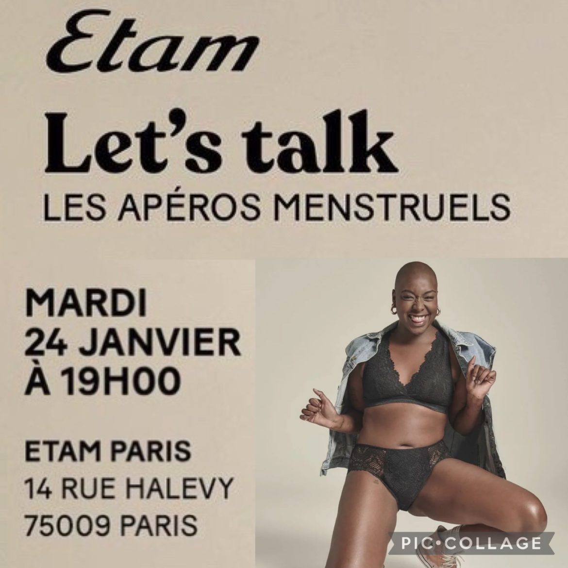 Apéro menstruel Etam en compagnie de Camille Aumont Carnel.