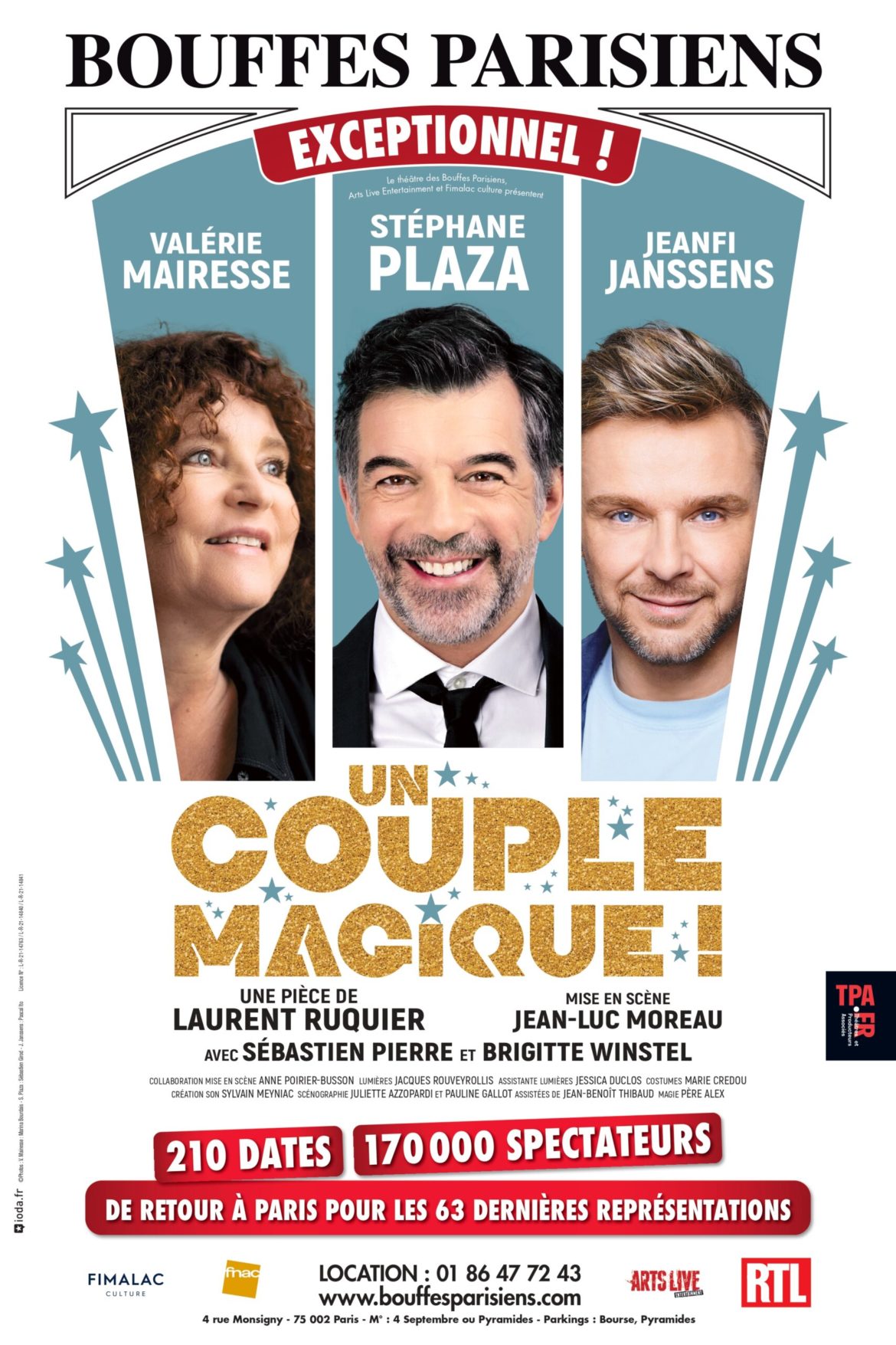 « Un couple magique » les dernières au Théâtre des Bouffes Parisiens à Paris.