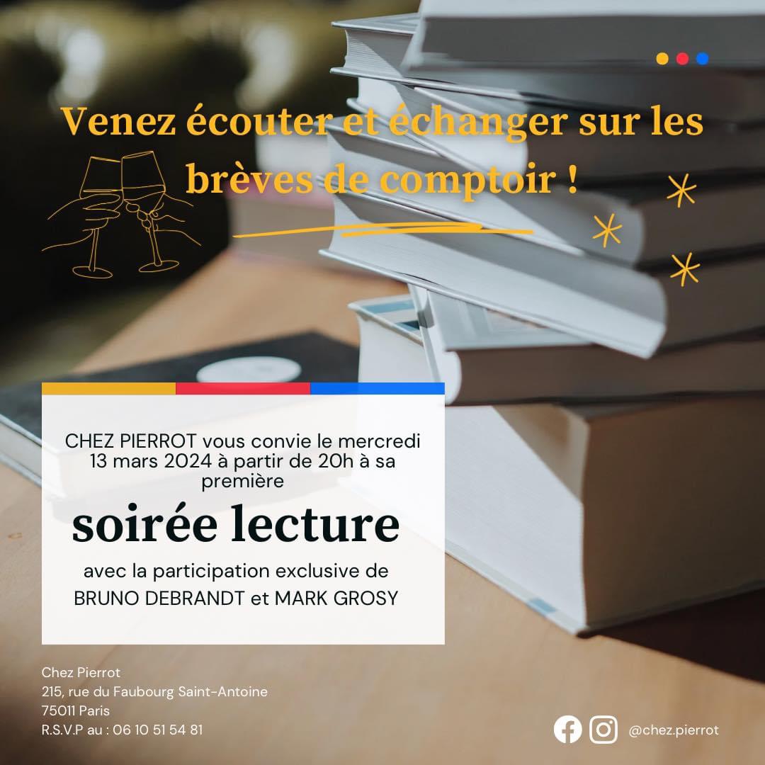Soirée lecture chez Pierrot à Paris
