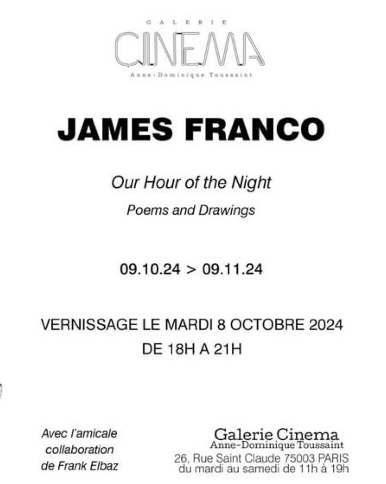 Vernissage de James Franco à la Galerie Cinéma