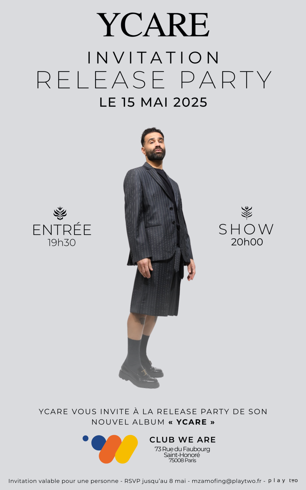 Ycare – Invitation Release Party Ycare, sa Release Party au We are à Paris.